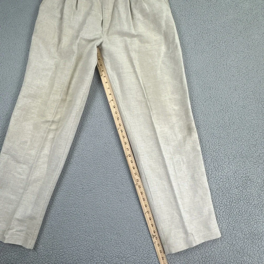 VTG Dockers No Wrinkle Linen Blend Pants Men 36x32 Beige Khakis Relaxed Pleated